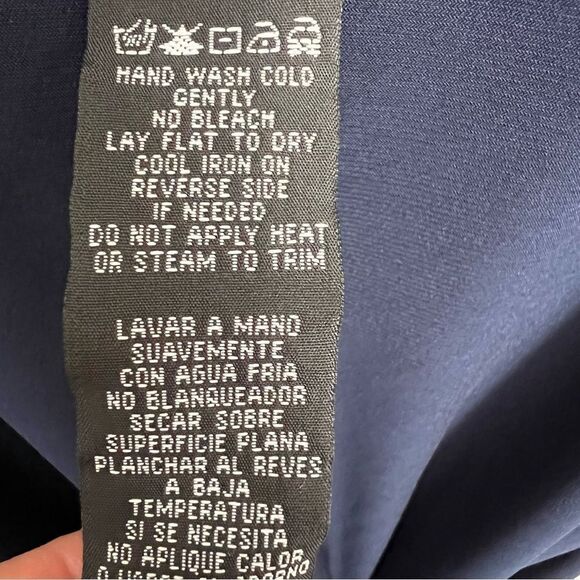 R&M Richards Dress Womens 6 Navy Blue Sleeveless Beaded Rhinestone Scoop Neck - Picture 6 of 7